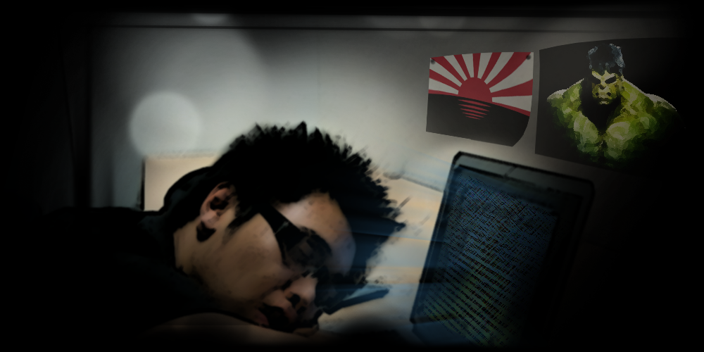 Exhausted developer falls asleep
